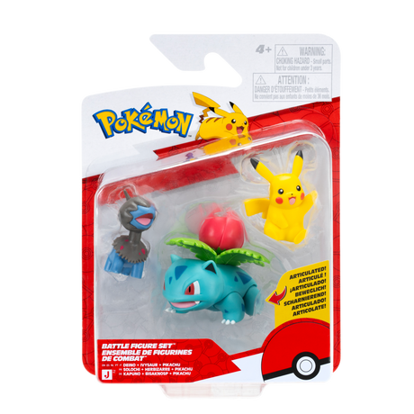 Pokémon - Battle Figure 3 Pack Pikachu, Ivysaur & Deino (PKW4561) Pokémon