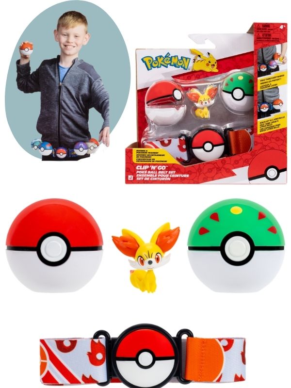 Pokémon Fennekin Clip N Go bæltesæt PKW4742 med figur, to bolde og bælte