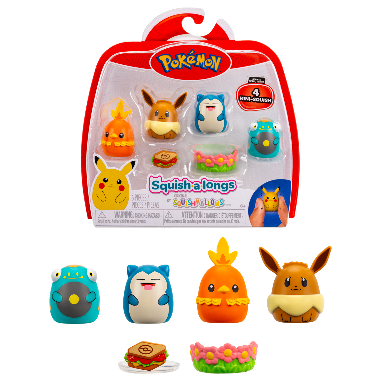 Pokémon - Squishalongs 4 PK Eevee/Snorlax (SQAL0068) Pokémon