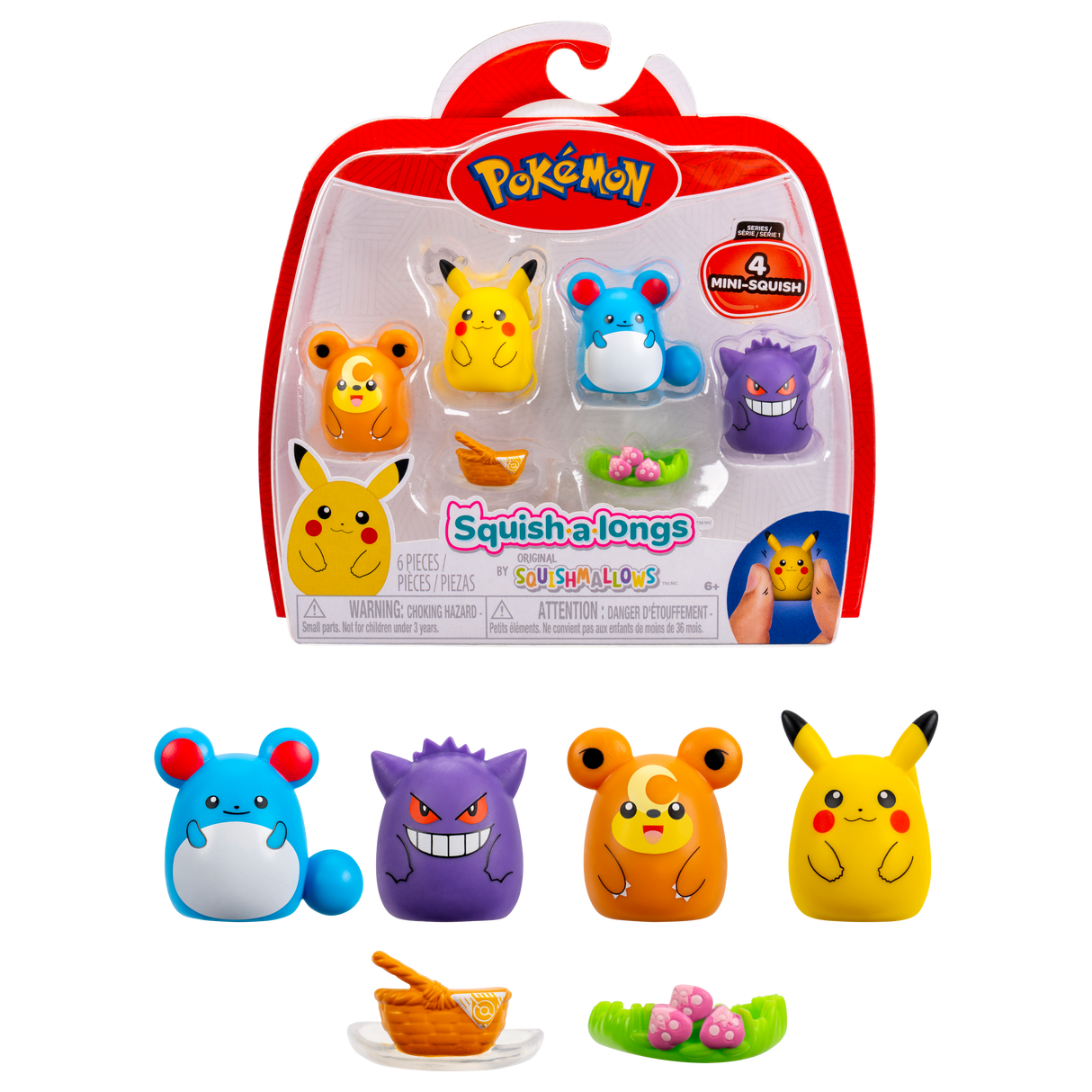 Pokémon - Squishalongs 4 PK Pikachu/Gengar (SQAL0069) Pokémon