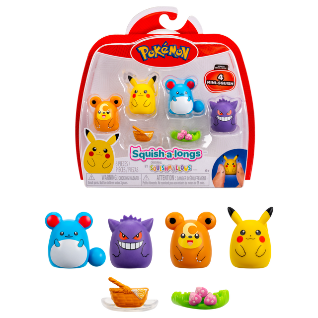 Pokémon - Squishalongs 4 PK Pikachu/Gengar (SQAL0069) Pokémon
