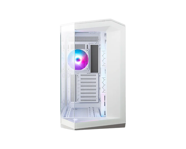 MSI MAG PANO 100R PZ White – hvidt PC-kabinet – hvidt panoramakabinet med ARGB-blæsere