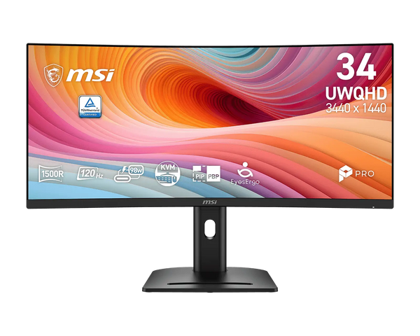 MSI PRO MP341CQPHGN E12 – 34″ skærm, 3440 × 1440, 120 Hz