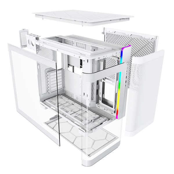 Montech King 95 Hvid -  curved glas