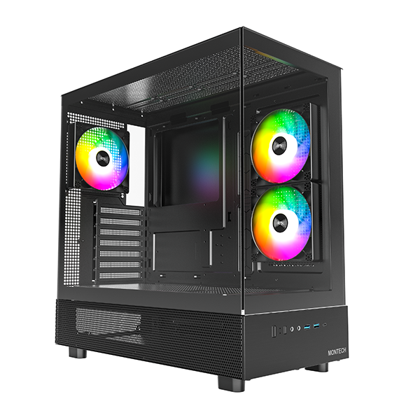 Montech XR TG Schwarz – 3x 120 ARGB PWM-Lüfter