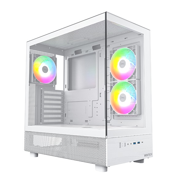 Montech XR TG Weiß - 3x 120 ARGB PWM Lüfter
