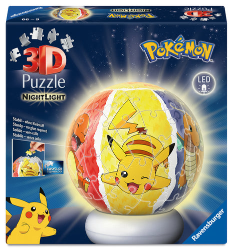 Ravensburger - Puzzle-Ball Nachtlicht Pokémon 72p
