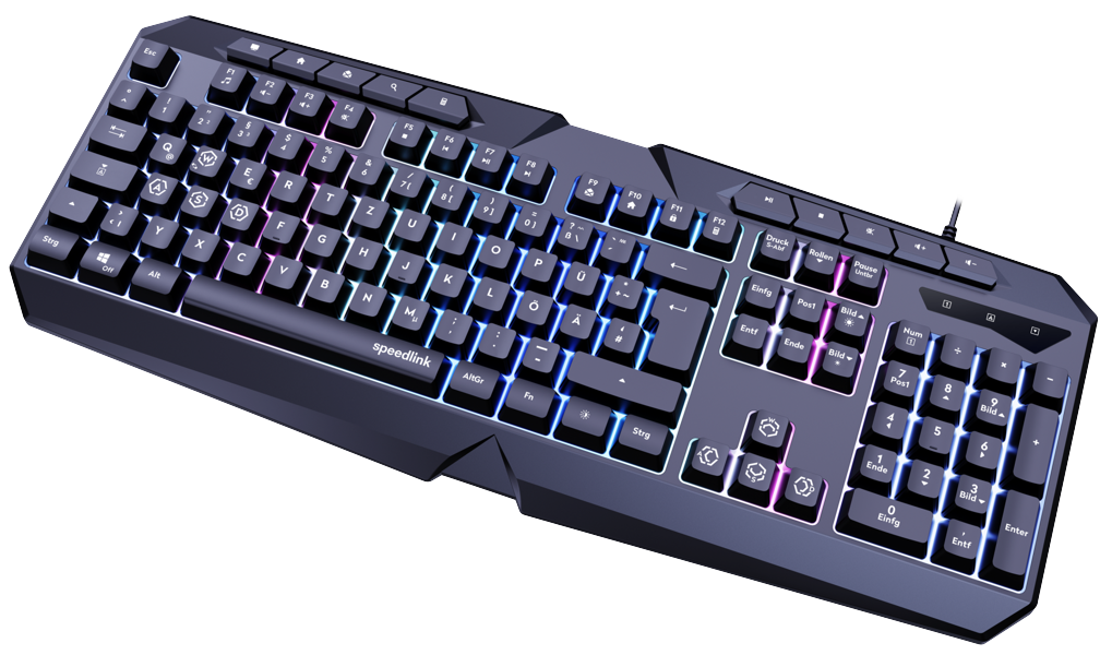 Speedlink - LUDICIUM RGB Rainbow Gaming Tastatur, sort - US Layout