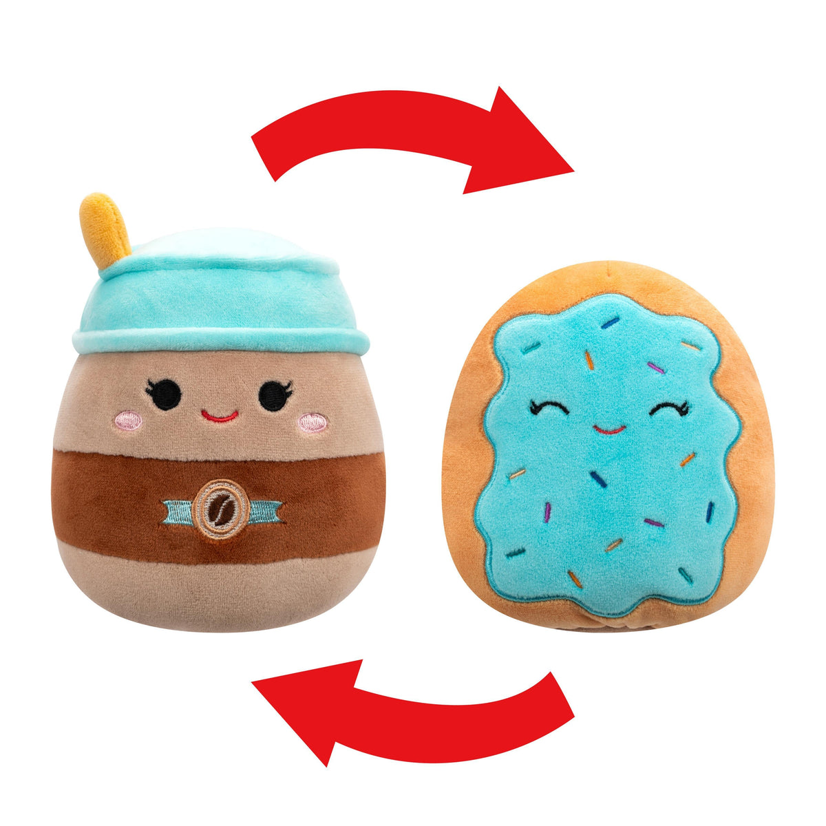 Squishmallows - 13 cm Plush P21 Flip A Mallows - Hautely To-Go Coffee/ Erissa Toaster Pastry Squishmallows
