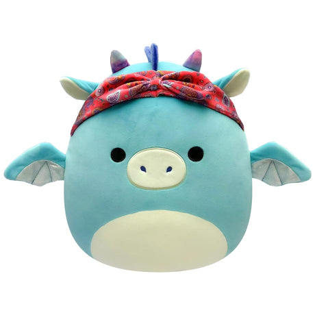 Squishmallows - 19 cm Plush P17 - Tatiana the Teal Dragon w Bandana Squishmallows
