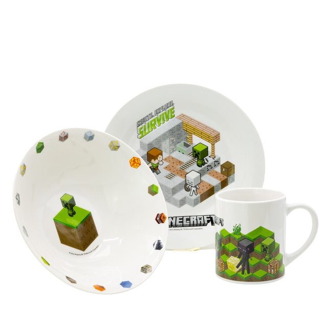 Stor - 3-Piece Ceramic Gift Set - Minecraft  (88145) Stor