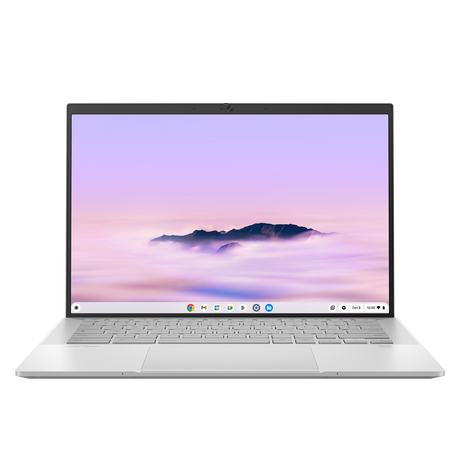 ASUS CX5403CMA-QM1159 i Fog Silver, åben computer set forfra