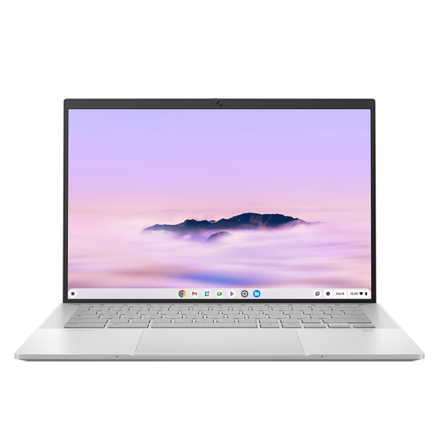 ASUS CX5403CMA-QM1159 i Fog Silver, åben computer set forfra