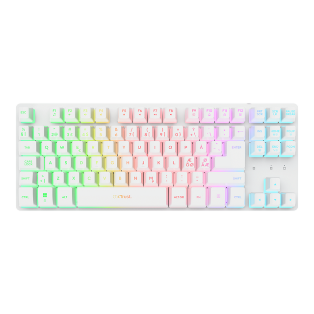 Trust GXT 831W Thado TKL Trådløst Gaming-tastatur – Hvid
