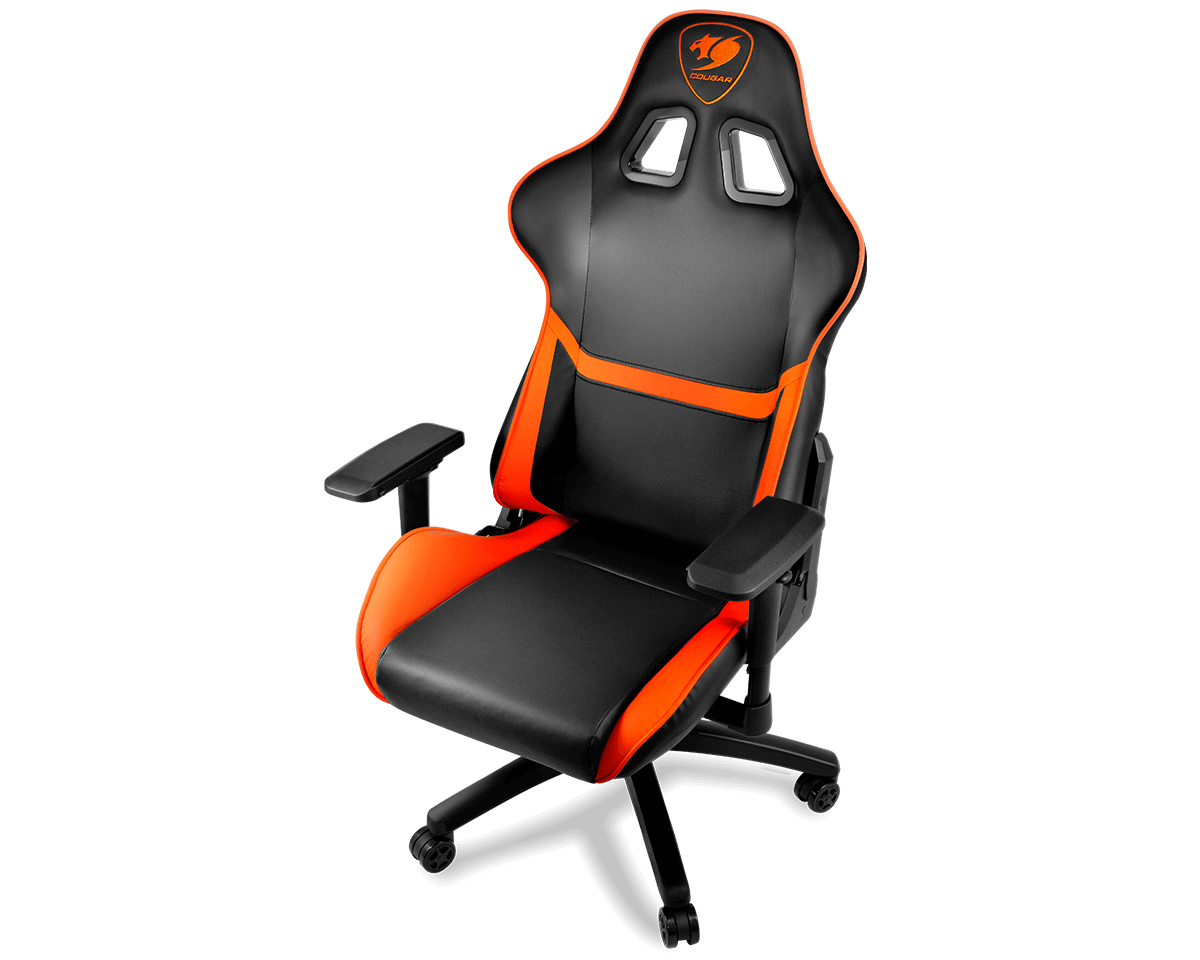 Cougar Armor Sort/Orange - Gamer stol - PU Læder - Op til 120 KG Cougar