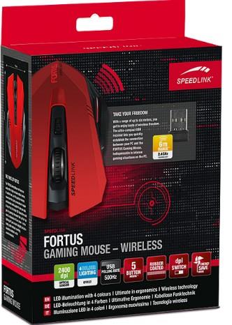 SpeedLink Fortus Gaming-Maus kabellos / Schwarz