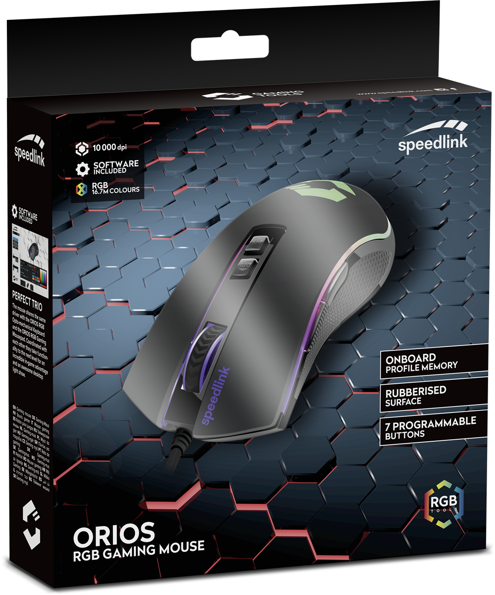 SpeedLink ORIOS RGB Gaming-Maus / Schwarz