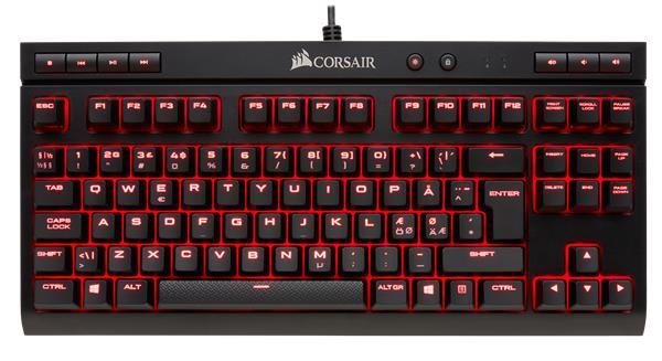 Corsair Gaming K63 Compact Mechanical Keyboard, Backlit Red LED Cherry MX Red Corsair