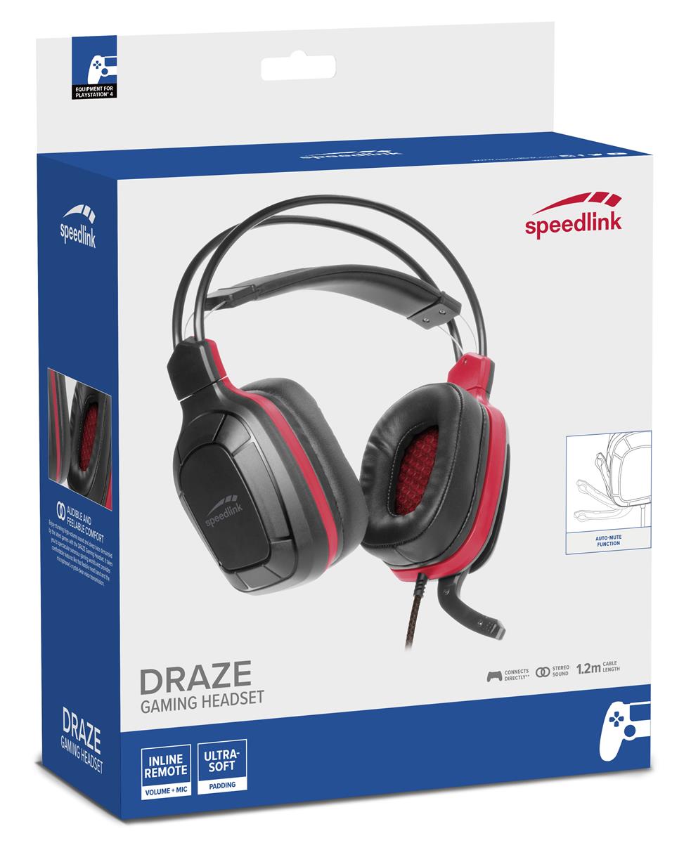 SpeedLink DRAZE Gaming Headset – für PC/PS5/PS4/Xbox SeriesX/S/Switch, schwarz