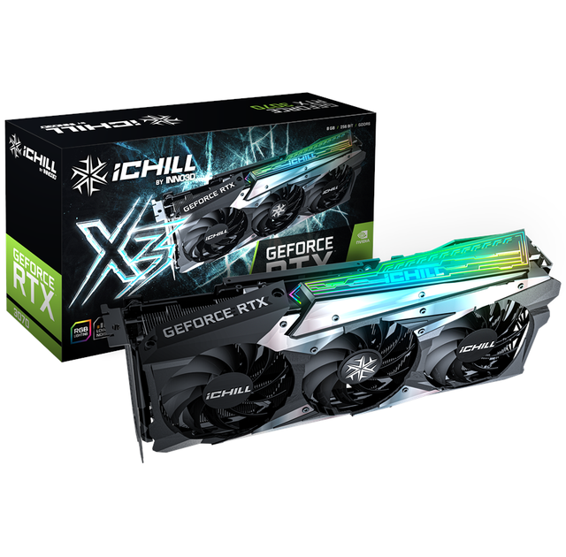 Inno3D GeForce RTX 3070 iCHILL X3 - 8GB GDDR6 RAM - Grafikkort Inno3D