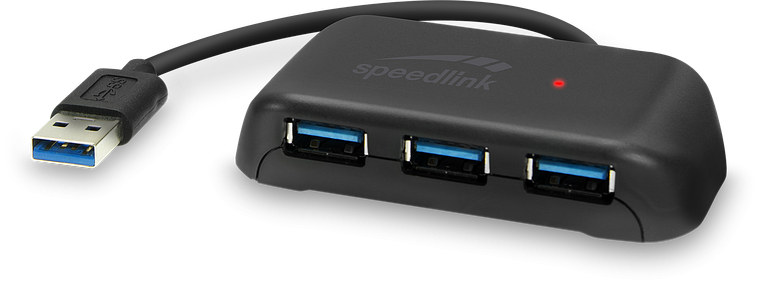 SpeedLink SNAPPY EVO USB-Hub, 4-Port, USB 3.0, Passiv, schwarz