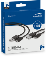 SpeedLink STREAM Play &amp; Charge USB-C-Kabelset für PS5, schwarz