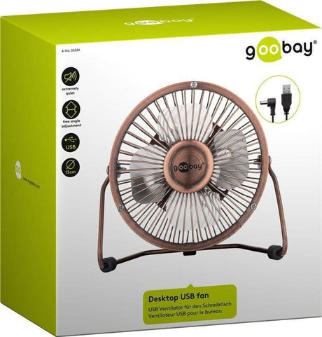 goobay Køleventilator Bord Sort Brun Sølv Goobay