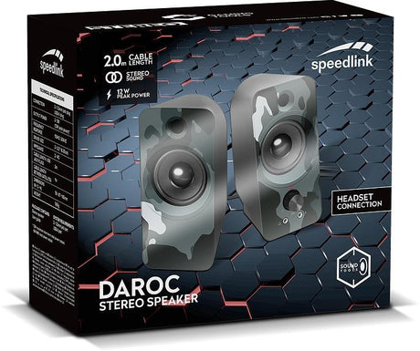 SpeedLink DAROC Stereo Speaker - Blå Camouflage SpeedLink