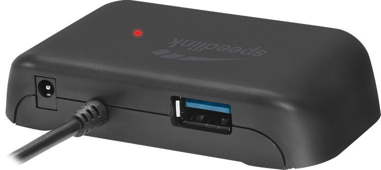 SpeedLink SNAPPY EVO USB-Hub, 4-Port, USB 3.0, Aktiv, schwarz