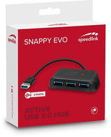 SpeedLink SNAPPY EVO USB-Hub, 4-Port, USB 3.0, Aktiv, schwarz