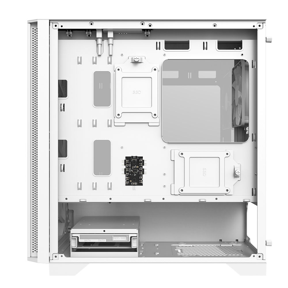 Montech Air 100 ARGB Weiß – Micro ATX, gehärtetes Glas, 4x ARGB-Lüfter im Lieferumfang enthalten