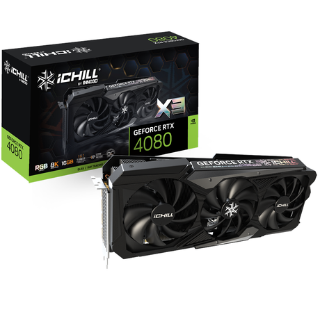 Inno3D GeForce RTX 4080 iCHILL X3 - 16GB GDDR6X RAM - Grafikkort Inno3D