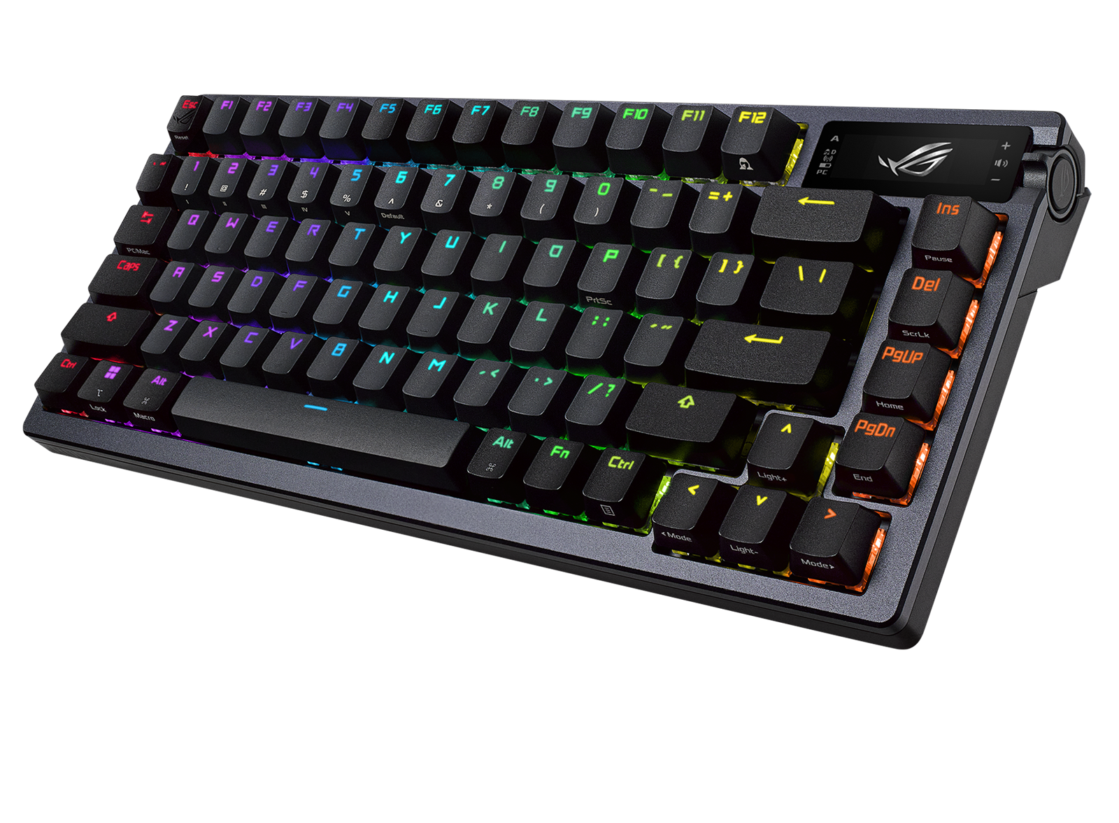 ASUS ROG AZOTH 75 % kabellose DIY-RGB-Gaming-Tastatur, rote NX-Schalter, OLED-Display, PBT-Taste 