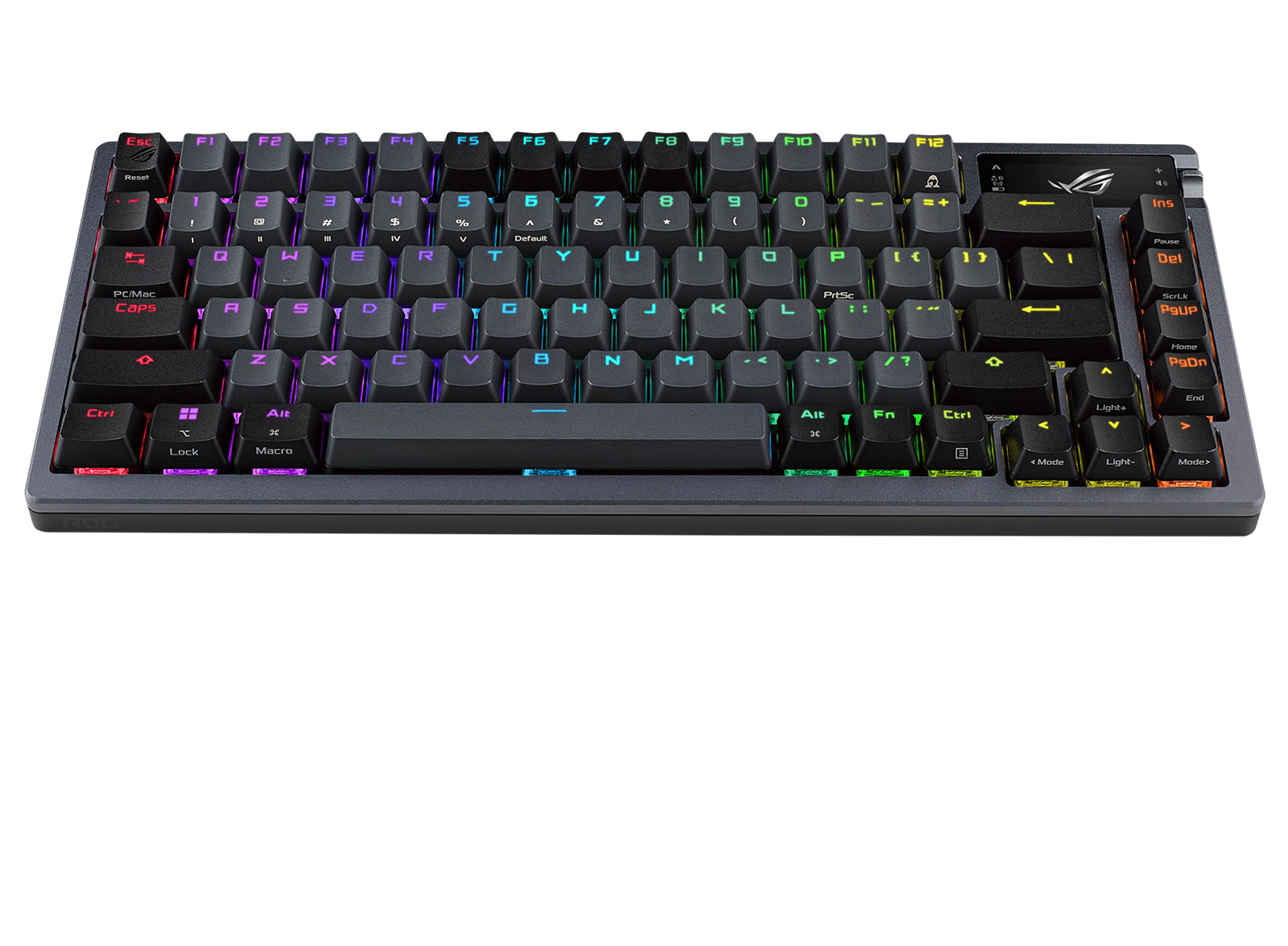 ASUS ROG AZOTH 75 % kabellose DIY-RGB-Gaming-Tastatur, rote NX-Schalter, OLED-Display, PBT-Taste 