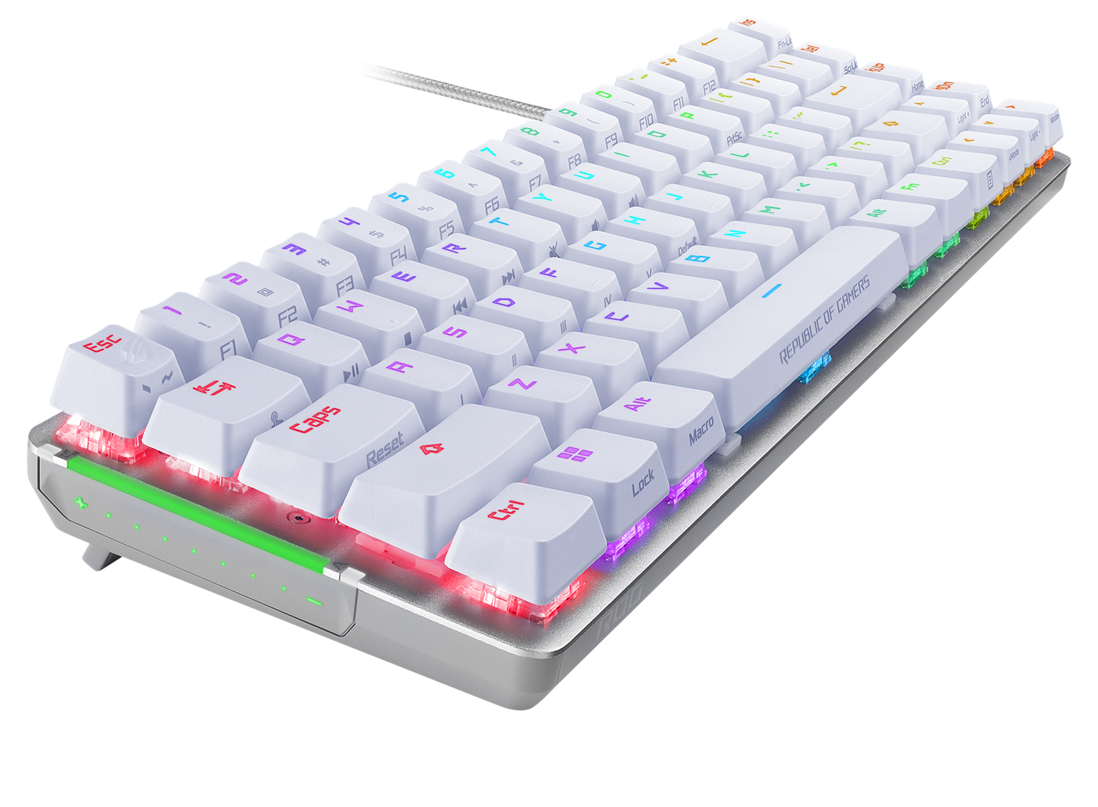 ASUS ROG FALCHION ACE 65 % weiße RGB-Kompakt-USB-C-Gaming-NXRD-Mechanische Tastatur PBT-Tastenkappen 