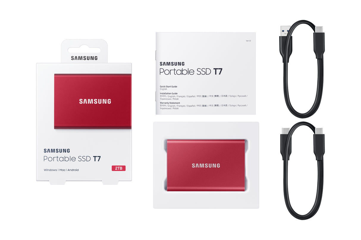 Tragbare Samsung SSD T7 SSD MU-PC2T0R 2 TB USB 3.2 Gen 2