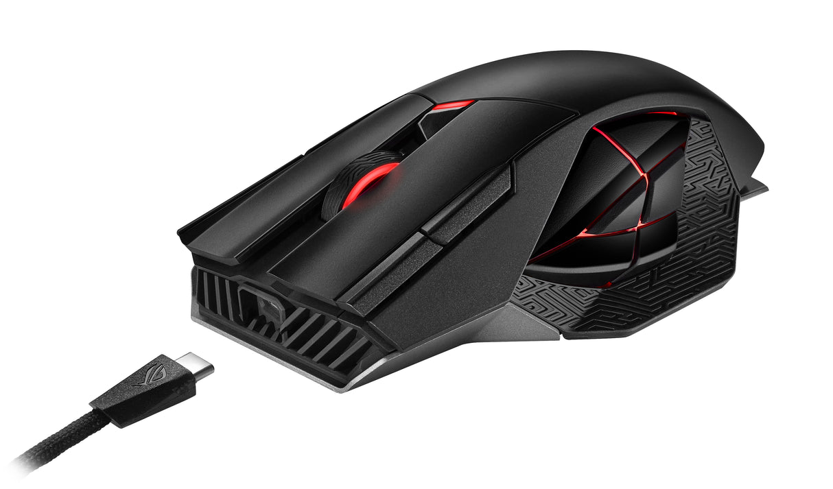 ASUS ROG Spatha X (P707) Kabellose Gaming-Maus, ergonomisches Design, 12 programmierbare Tasten, 19.000 DPI