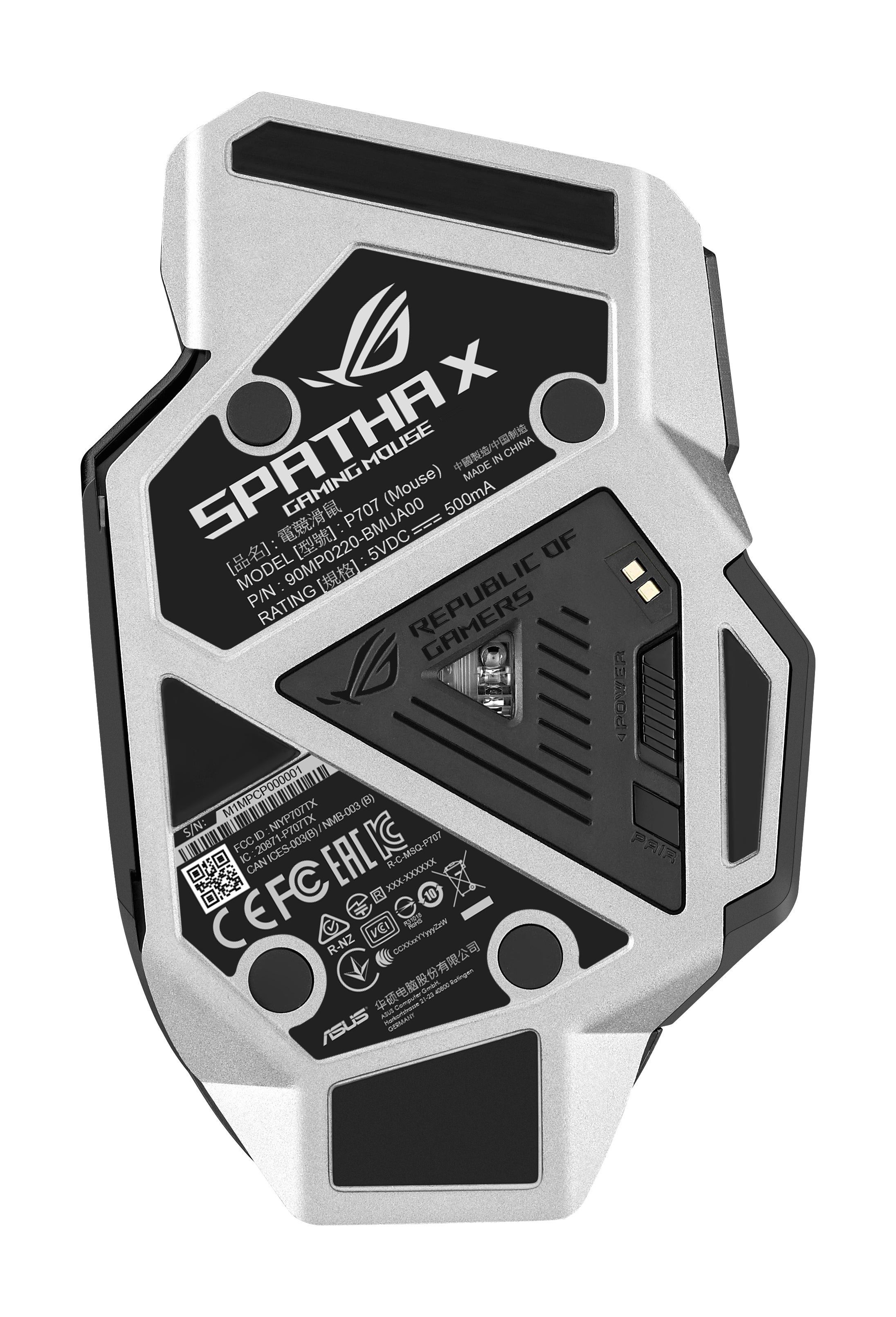 ASUS ROG Spatha X (P707) Kabellose Gaming-Maus, ergonomisches Design, 12 programmierbare Tasten, 19.000 DPI