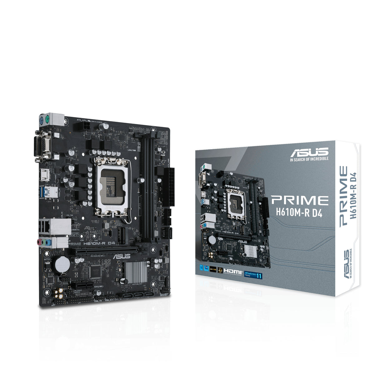 ASUS PRIME H610M-R D4 (mATX, H610, LGA 1700, DDR4) - Bundkort