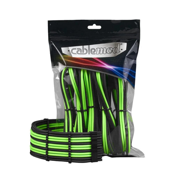 CableMod PRO ModMesh Kabelverlängerungsset – Schwarz/Hellgrün