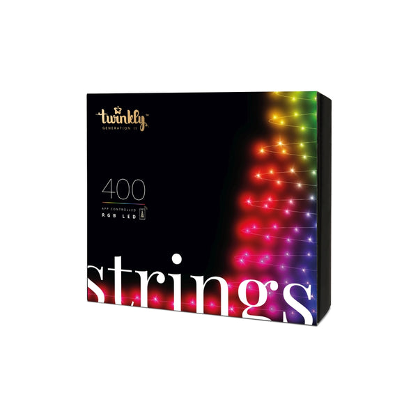 Twinkly Strings 400L RGB Lichterkette schwarz/grün BT/WIFI Gen II IP44 32 Meter