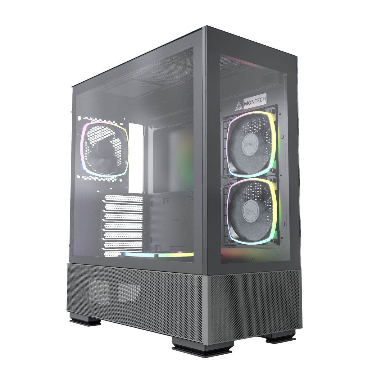 Montech Sky Two Black – Midi-Tower, E-ATX, 4x ARGB-PWM-Lüfter