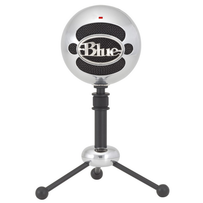 Blau – Mikrofon-Schneeball aus gebürstetem Aluminium