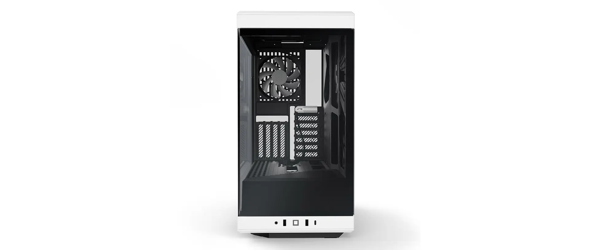 HYTE Y40 Black/White Miditower - Panoramic Glass Veil, included PCIe 4.0 riser cable, 2 included fans HYTE
