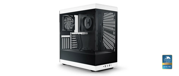 HYTE Y40 Schwarz/Weiß Miditower – Panorama-Glasschleier, inklusive PCIe 4.0-Riser-Kabel, 2 inklusive Lüfter