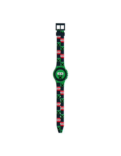Minecraft-Digitaluhr mit Creeper und TNT