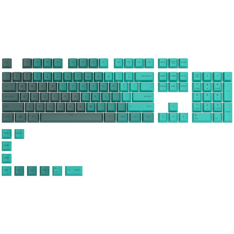 Glorious GPBT Keycaps - 114 PBT Caps, ANSI, US Layout, Rain Forest Glorious