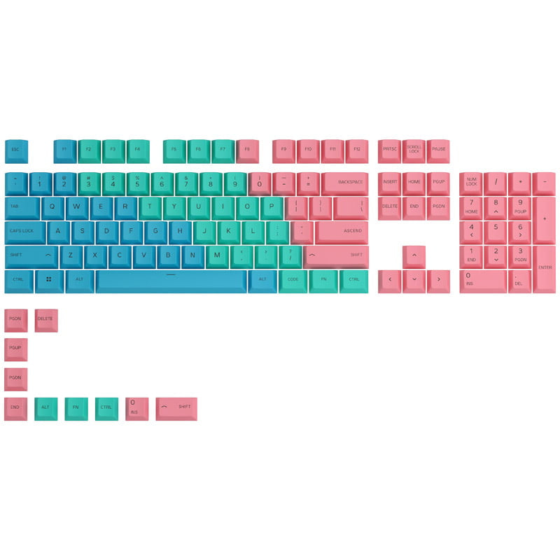 Glorious GPBT Keycaps - 114 PBT Caps, ANSI, US Layout, Pastel Glorious