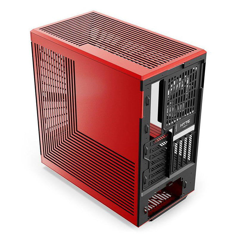 HYTE Y40 Red Miditower – Panorama-Glasschleier, inklusive PCIe 4.0-Riser-Kabel, 2 inklusive Lüfter 