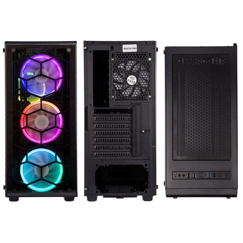 Kolink Observatory RGB Midi-Tower, Tempered Glass - Black Window Kolink